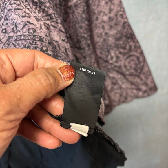 Rock & Republic XL Boho Hi-Low Tunic Blouse Studded Henley Top Boho Cottage - Picture 9 of 10